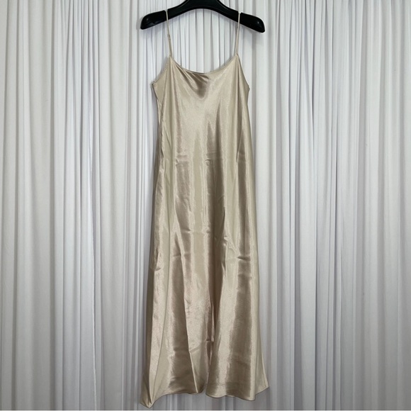 Vince Satin Slip Dress in Champagne - Picture 8 of 10